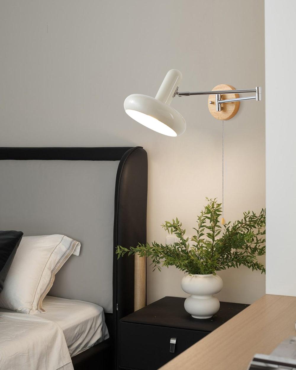 Wall Lamp Swivel Arm Rounded Shade Pull Chain Modern Retro - Letslighting