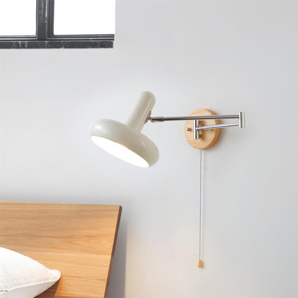 Wall Lamp Swivel Arm Rounded Shade Pull Chain Modern Retro - Letslighting