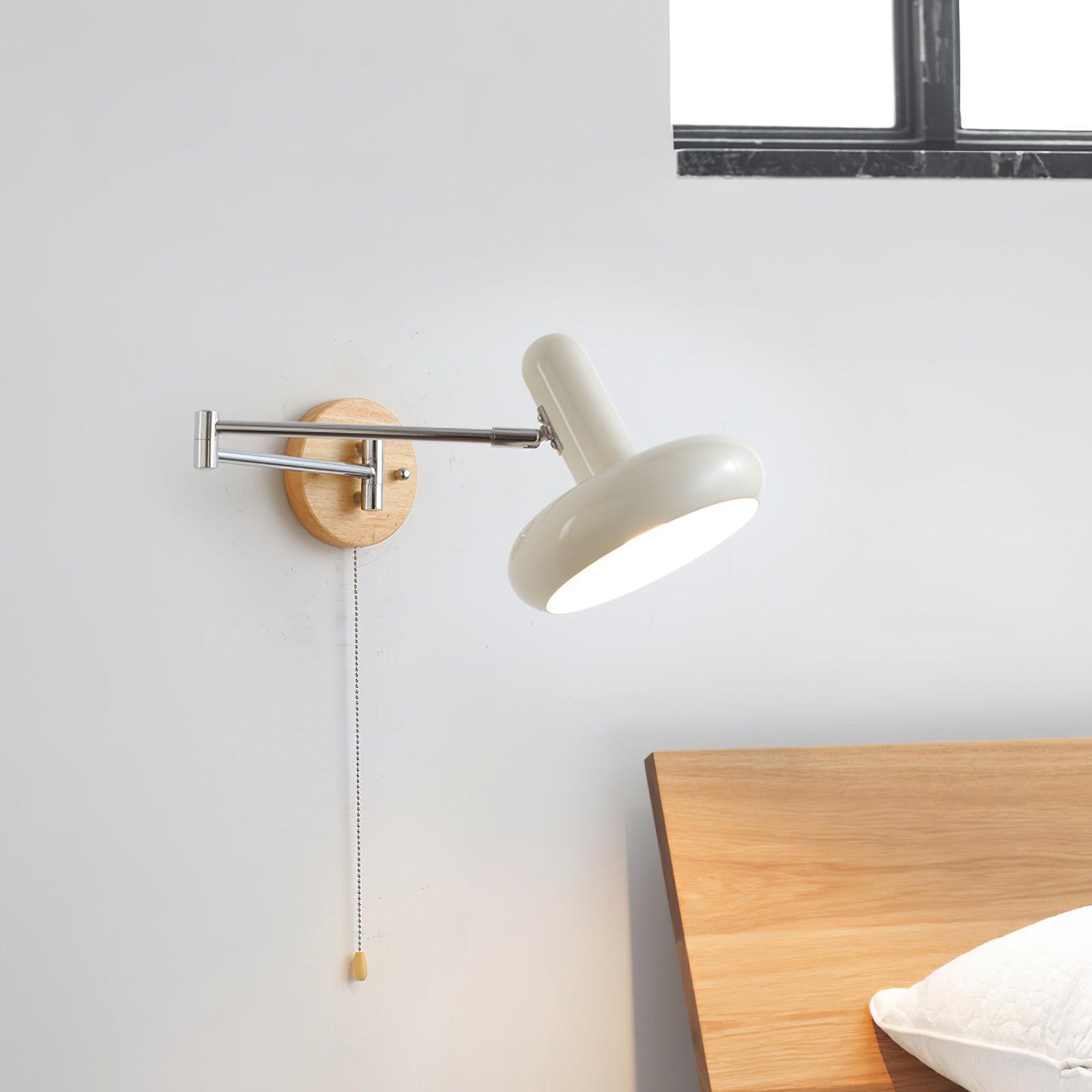 Wall Lamp Swivel Arm Rounded Shade Pull Chain Modern Retro - Letslighting