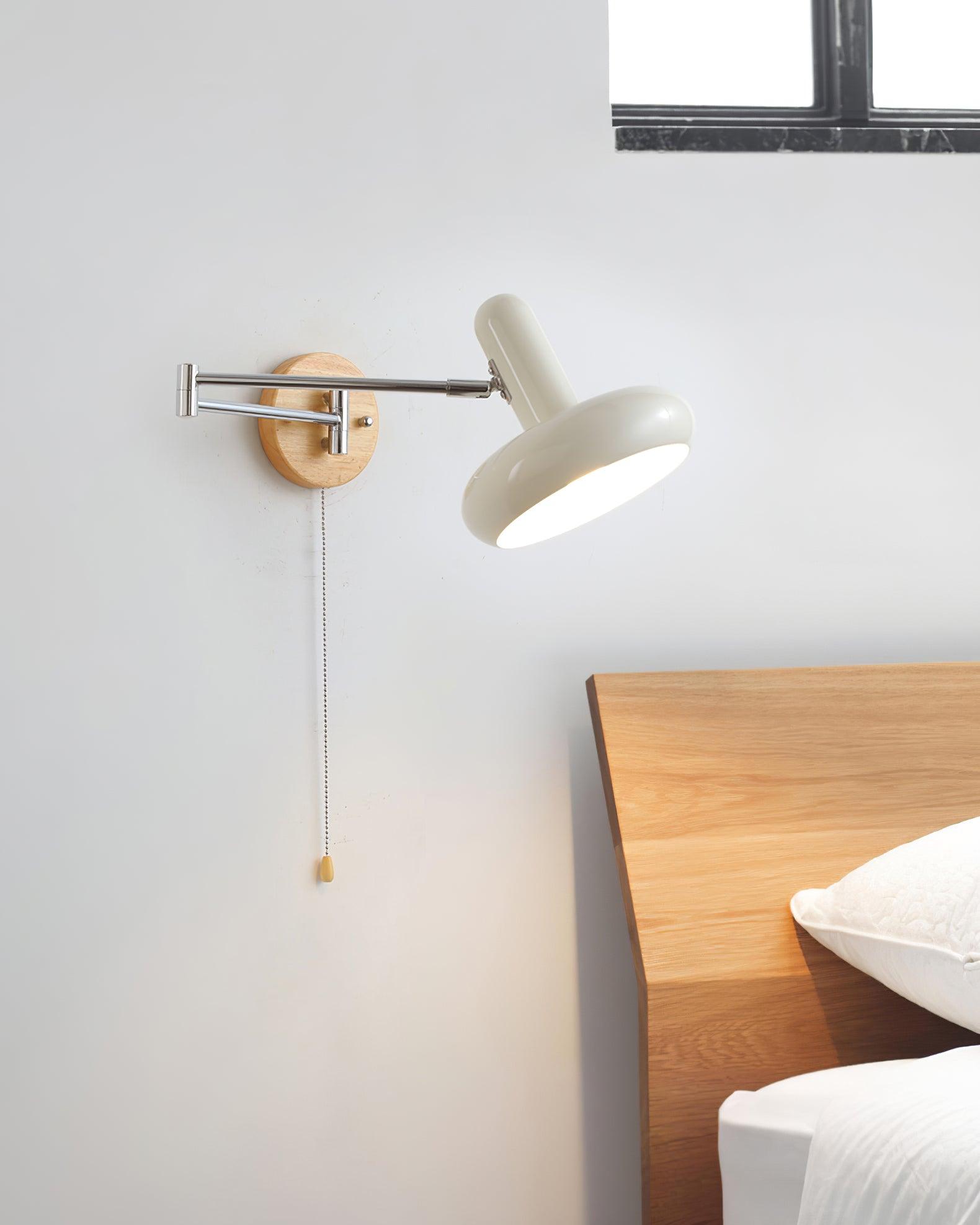 Wall Lamp Swivel Arm Rounded Shade Pull Chain Modern Retro - Letslighting