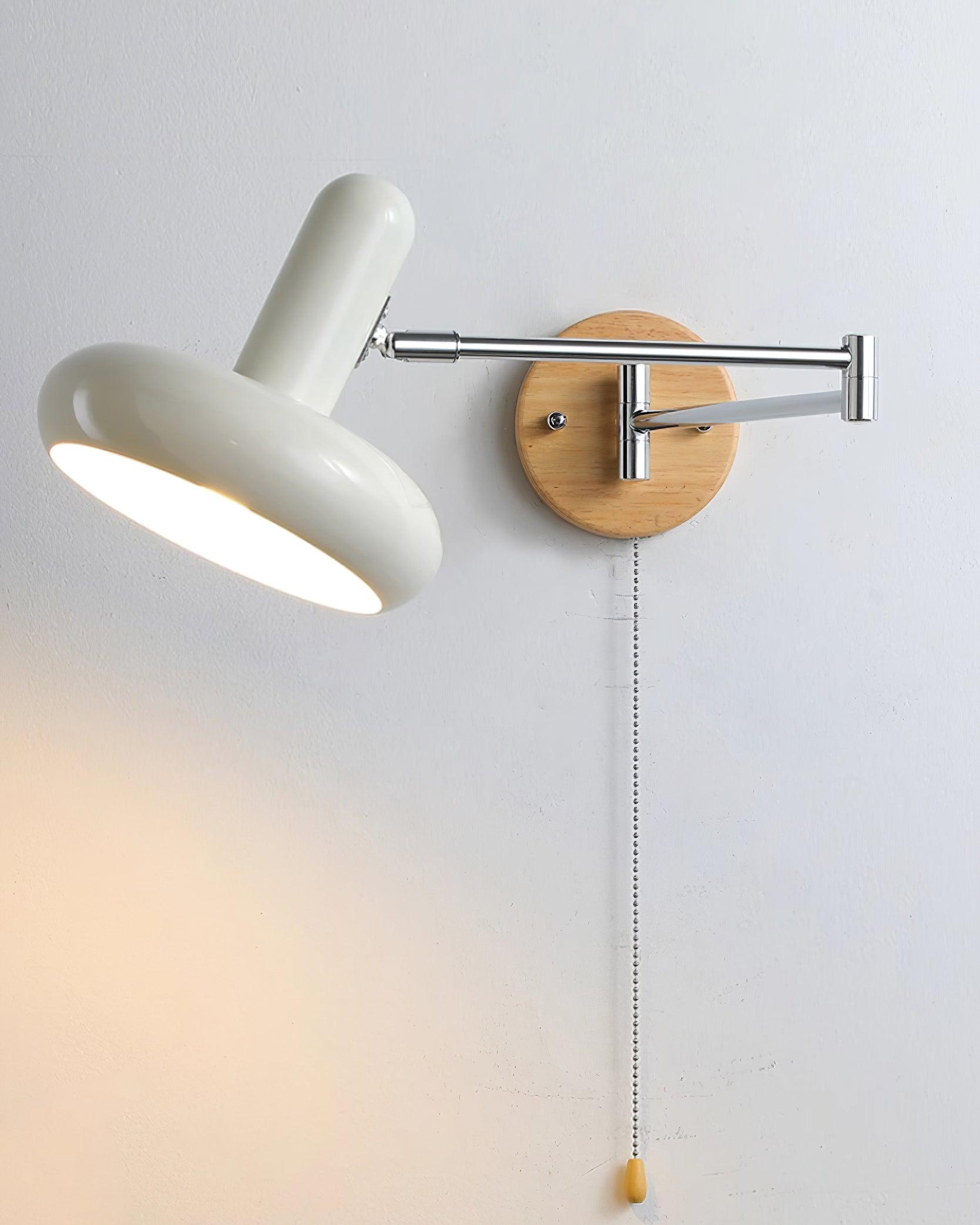 Wall Lamp Swivel Arm Rounded Shade Pull Chain Modern Retro - Letslighting