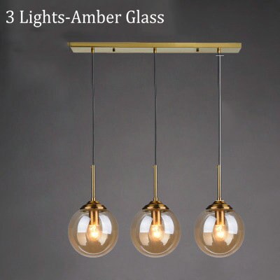 Narell Luminaires Suspension Verre Transparent Ambre