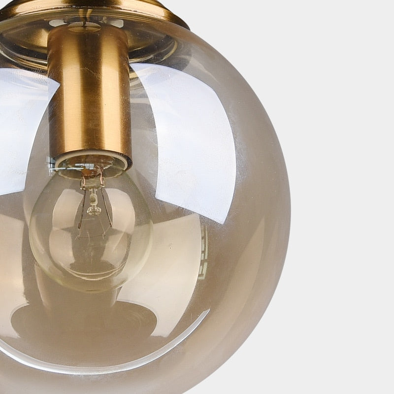 Narell Luminaires Suspension Verre Transparent Ambre