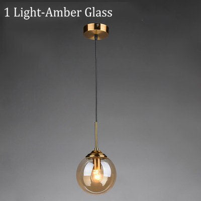 Narell Luminaires Suspension Verre Transparent Ambre