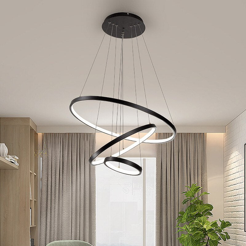 Aluna Suspension 3  Anneaux Moderne Salon