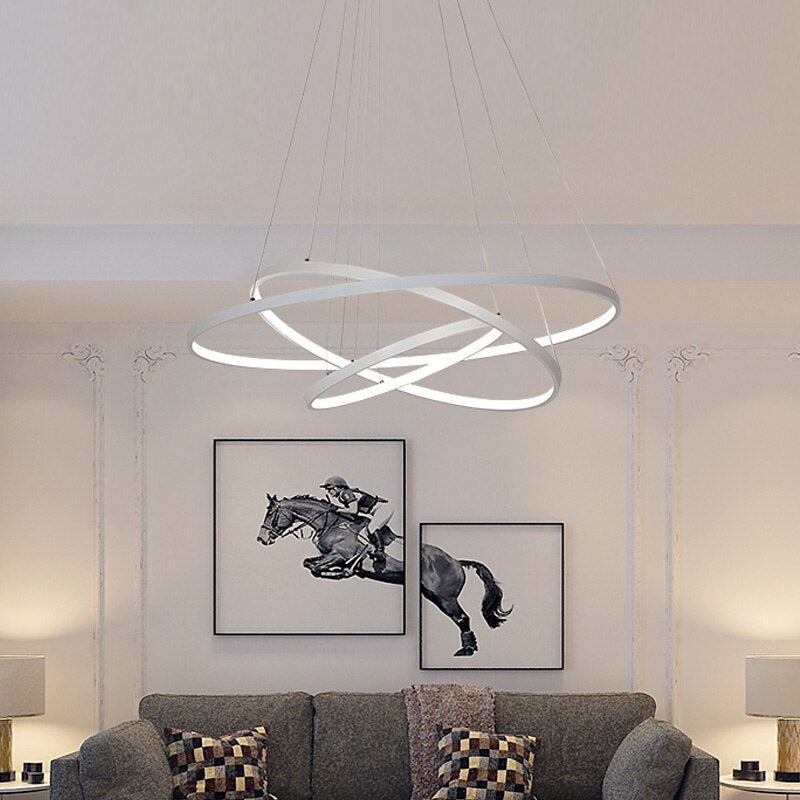 Aluna Suspension 3  Anneaux Moderne Salon