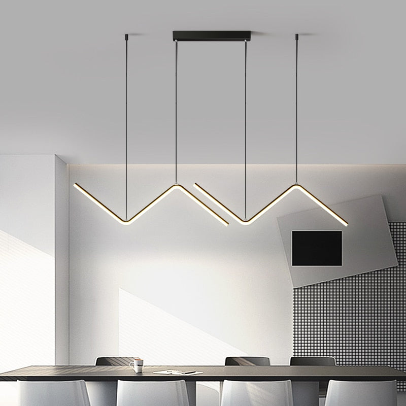 Arisha Lampe Suspendue Lustre LED Moderne, Métal, Noir/Or, Cuisine - Neutralighting