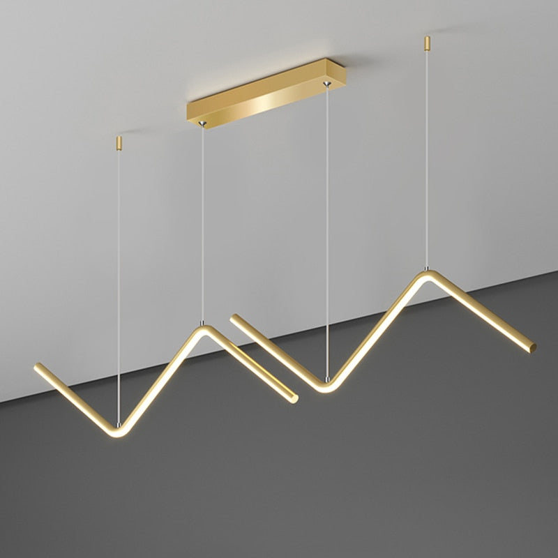 Arisha Lampe Suspendue Lustre LED Moderne, Métal, Noir/Or, Cuisine - Neutralighting