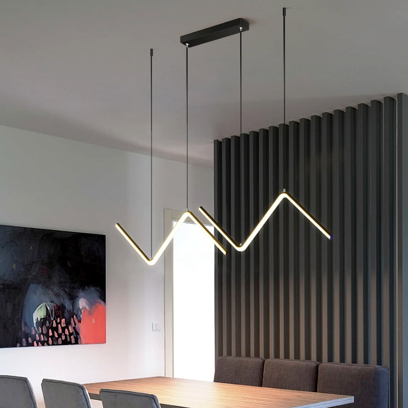 Arisha Lampe Suspendue Lustre LED Moderne, Métal, Noir/Or, Cuisine - Neutralighting