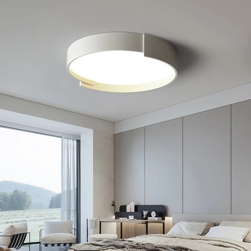 Arisha Plafonnier Rond Moderne, Métal/Acrylique, Blanc/Gris/Vert/Doré, Salon - Neutralighting