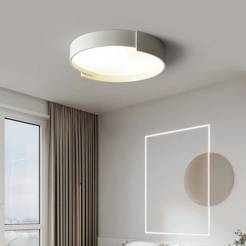 Arisha Plafonnier Rond Moderne, Métal/Acrylique, Blanc/Gris/Vert/Doré, Salon - Neutralighting
