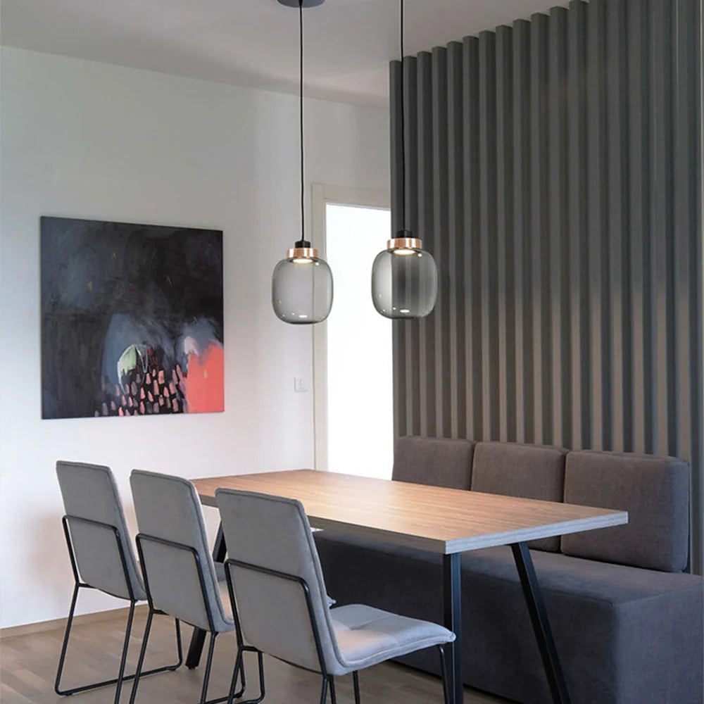 Valentina Moderne LED Suspension Fumée Verre Chambre À Coucher - Neutralighting