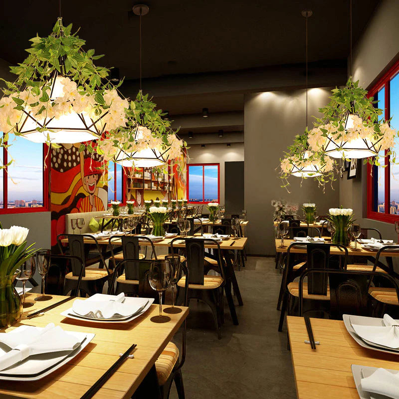 Arisha Moderne Fleurs LED Suspension Métal Salon - Neutralighting