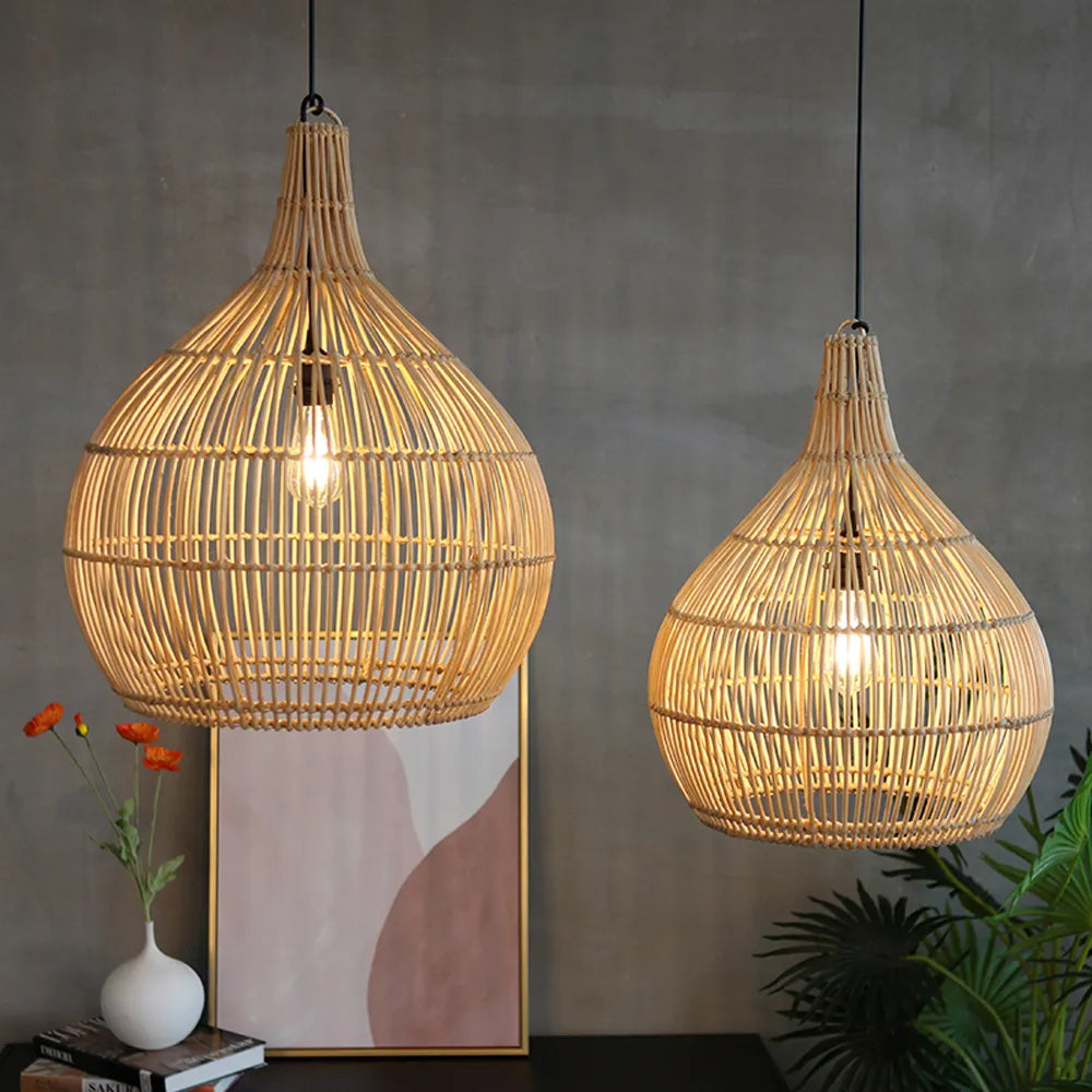 Ritta Suspension Japonais Créatif Rotin pour Salle à Manger/Chambre - Neutralighting