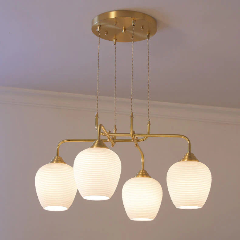 Valentina Moderne LED Lustre Or Métal Verre Salon/Chambre À Coucher