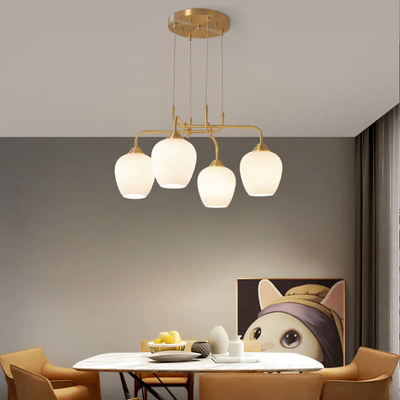 Valentina Moderne LED Lustre Or Métal Verre Salon/Chambre À Coucher