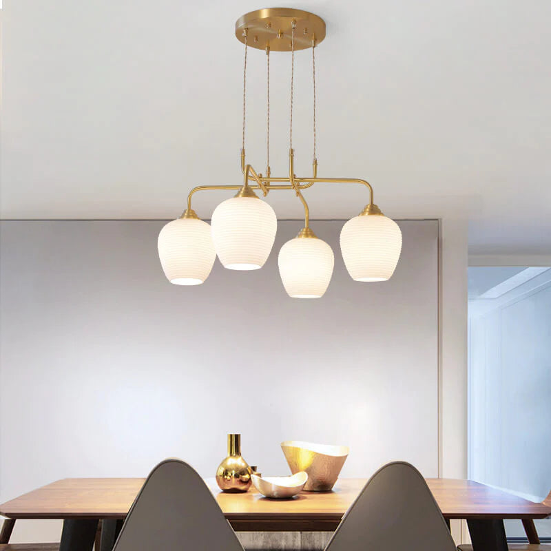 Valentina Moderne LED Lustre Or Métal Verre Salon/Chambre À Coucher