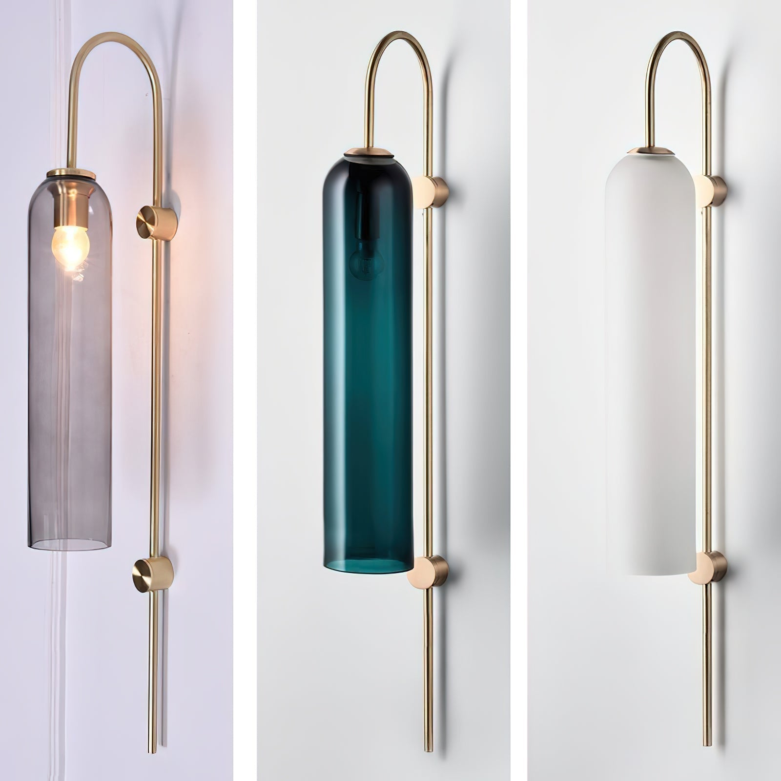 Anoriel Modern Minimalist Metal Glass Wall Lamp - Lamp Copper