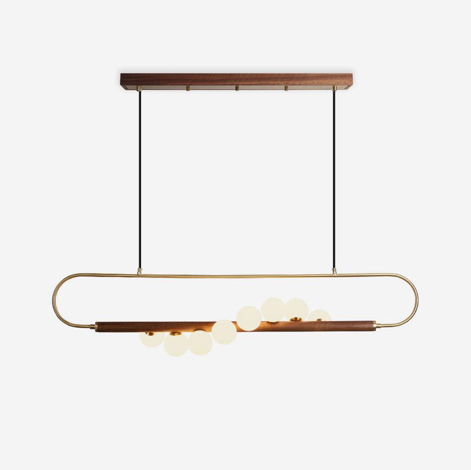 Ardin Chandelier Moderne en Noyer et Laiton - Neutralighting