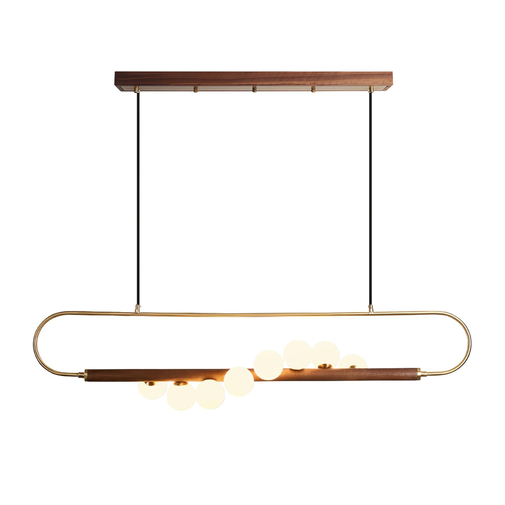 Ardin Chandelier Moderne en Noyer et Laiton - Neutralighting