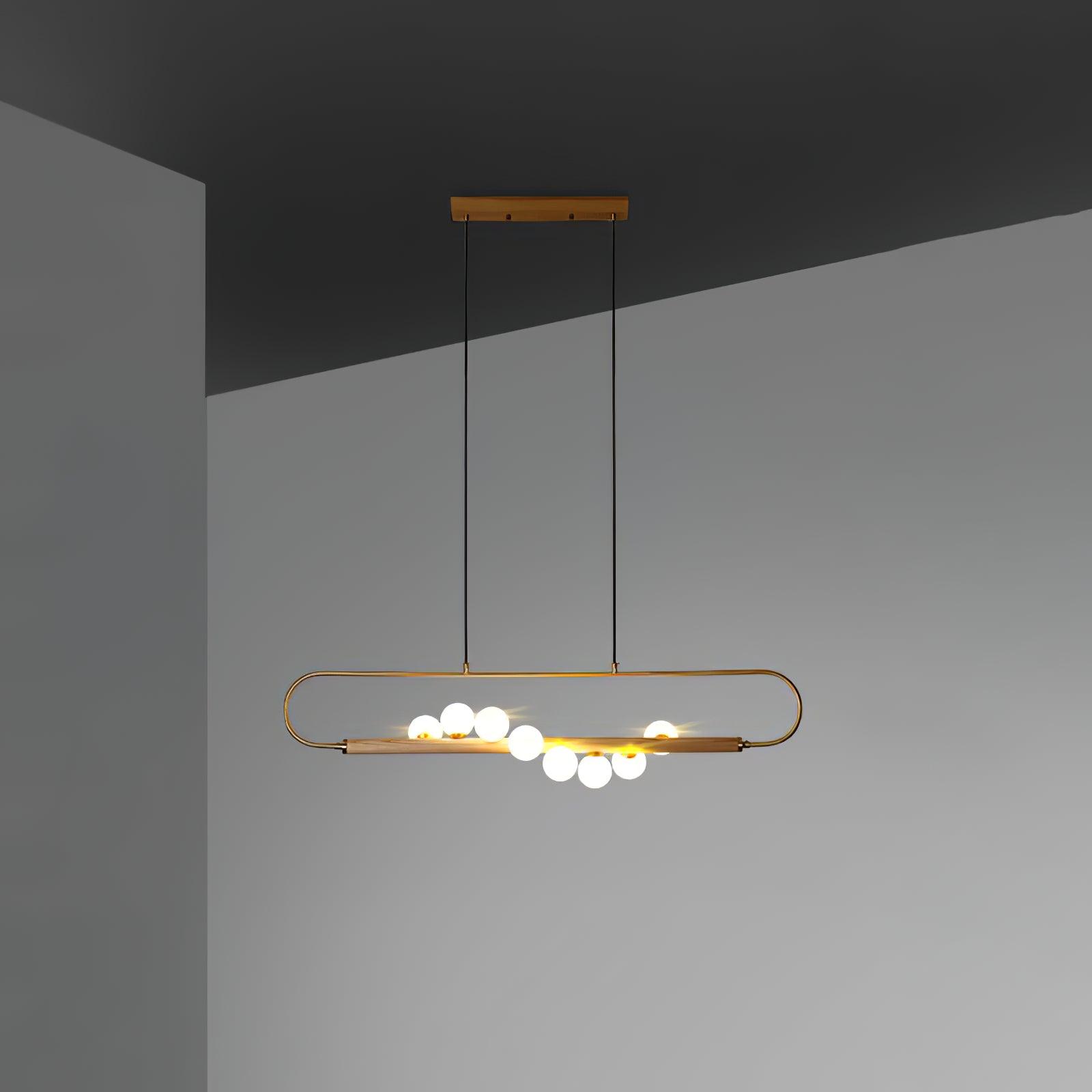 Ardin Chandelier Moderne en Noyer et Laiton - Neutralighting
