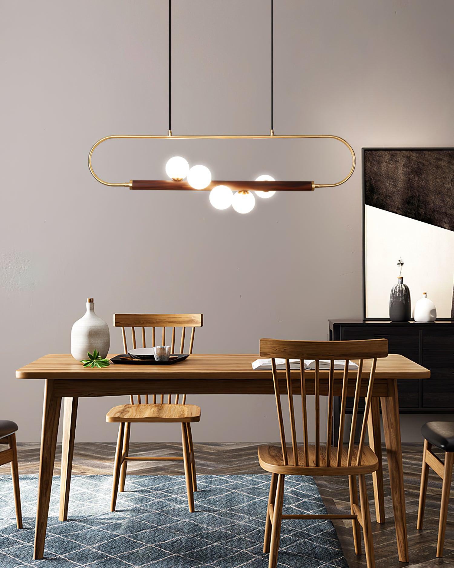 Ardin Chandelier Moderne en Noyer et Laiton - Neutralighting