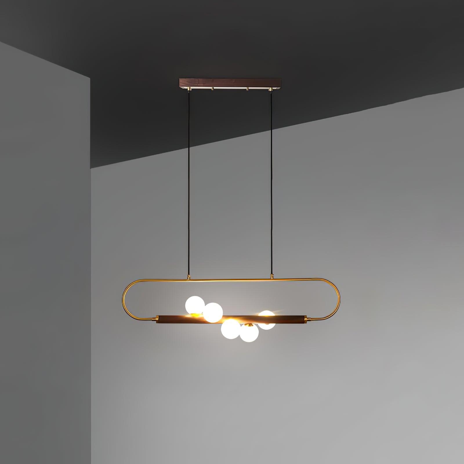 Ardin Chandelier Moderne en Noyer et Laiton - Neutralighting