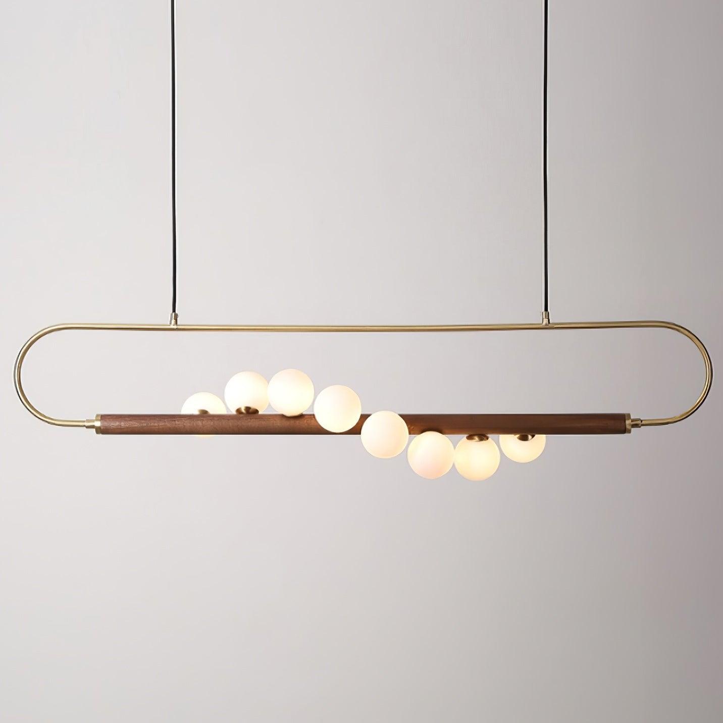 Ardin Chandelier Moderne en Noyer et Laiton - Neutralighting