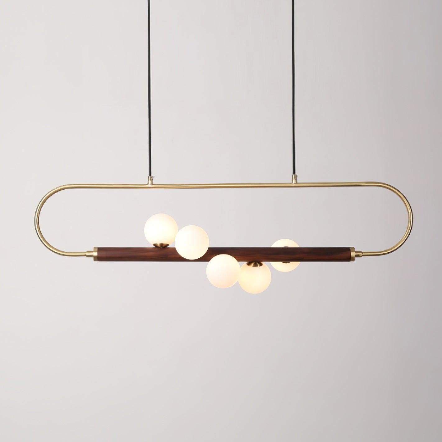 Ardin Chandelier Moderne en Noyer et Laiton - Neutralighting
