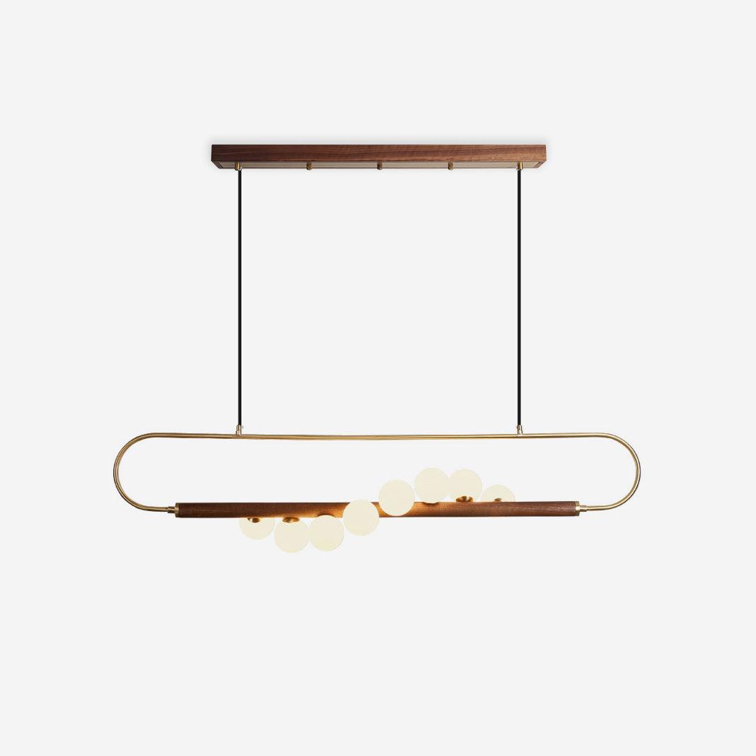 Ardin Chandelier Moderne en Noyer et Laiton - Neutralighting