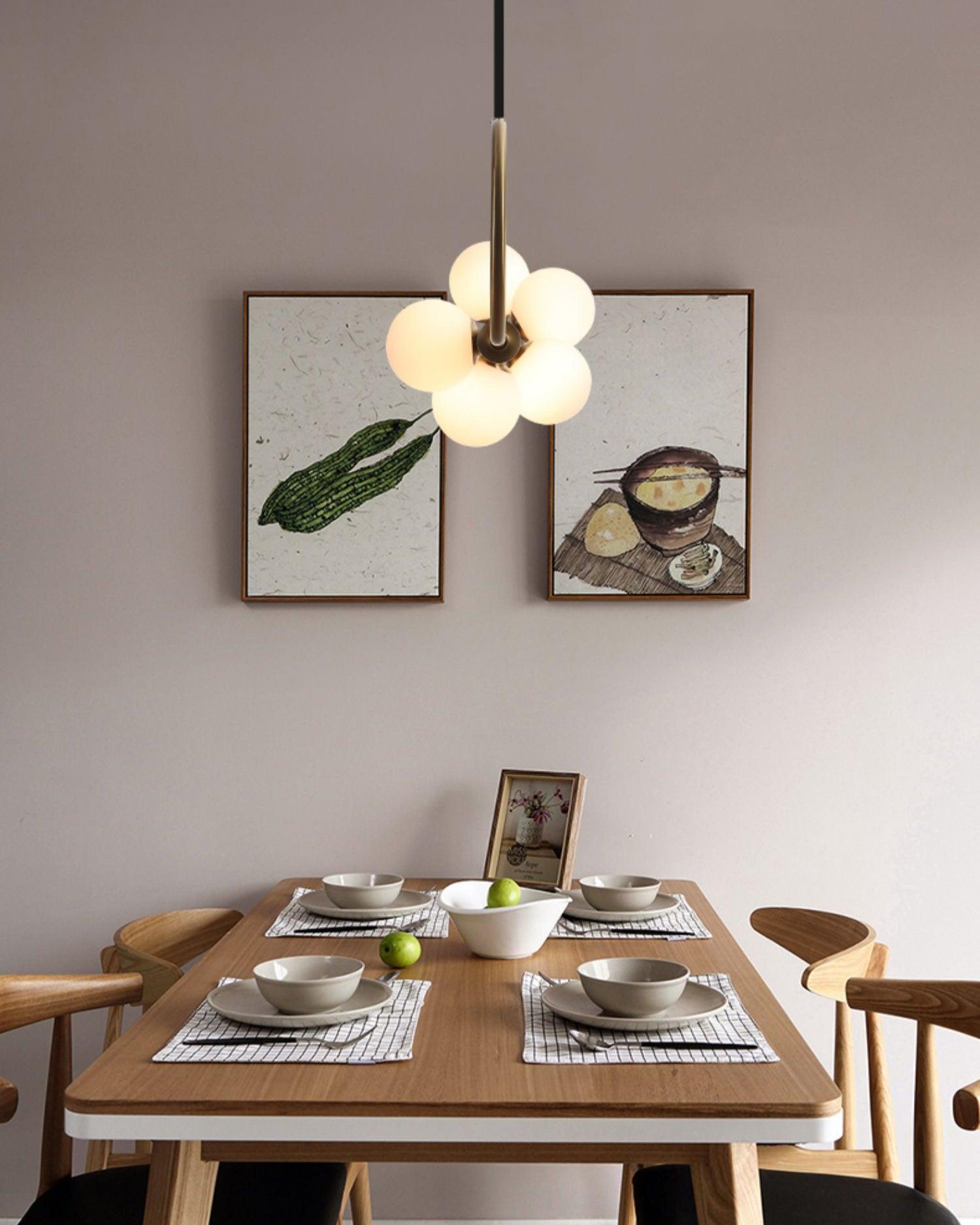 Ardin Chandelier Moderne en Noyer et Laiton - Neutralighting