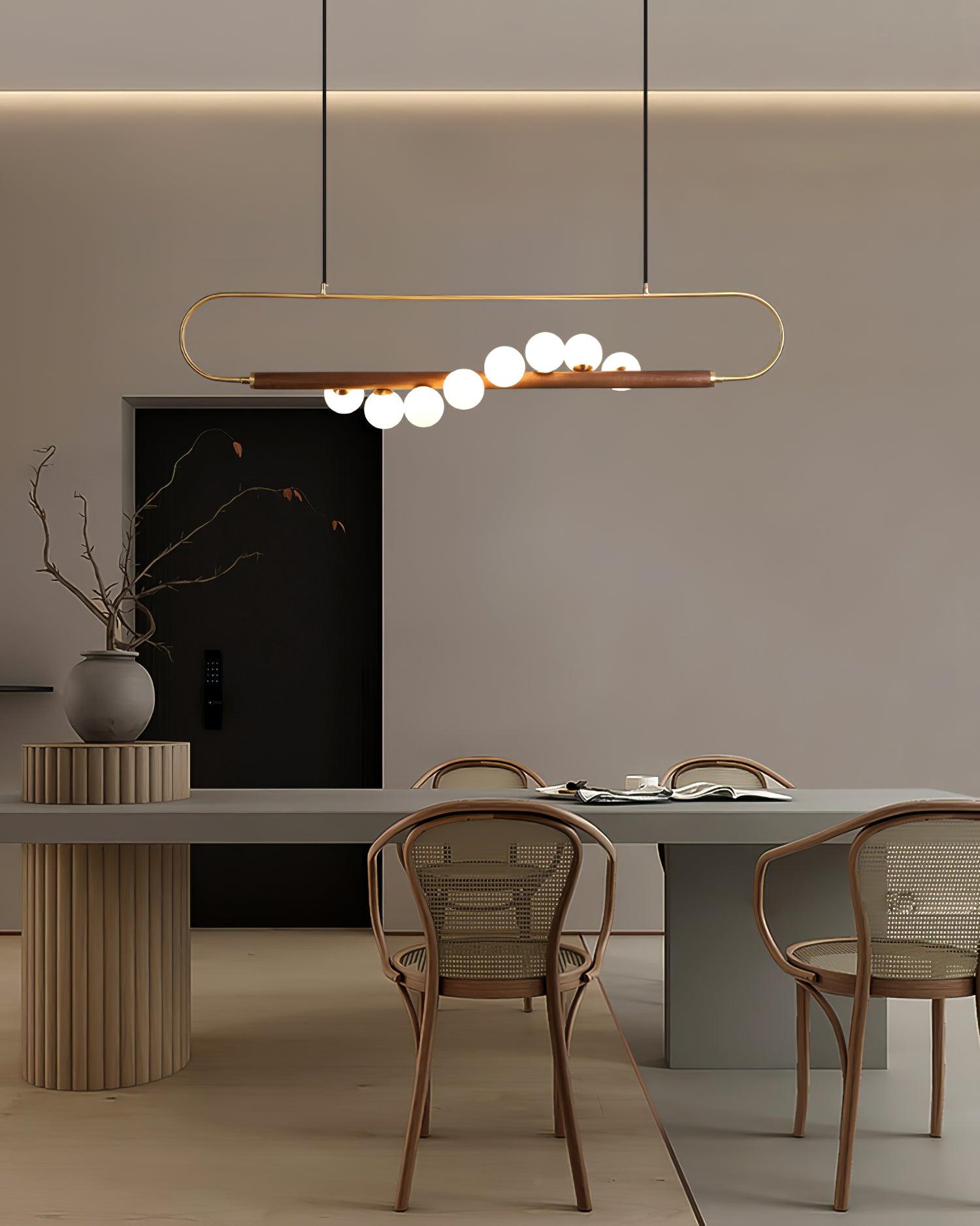 Ardin Chandelier Moderne en Noyer et Laiton - Neutralighting