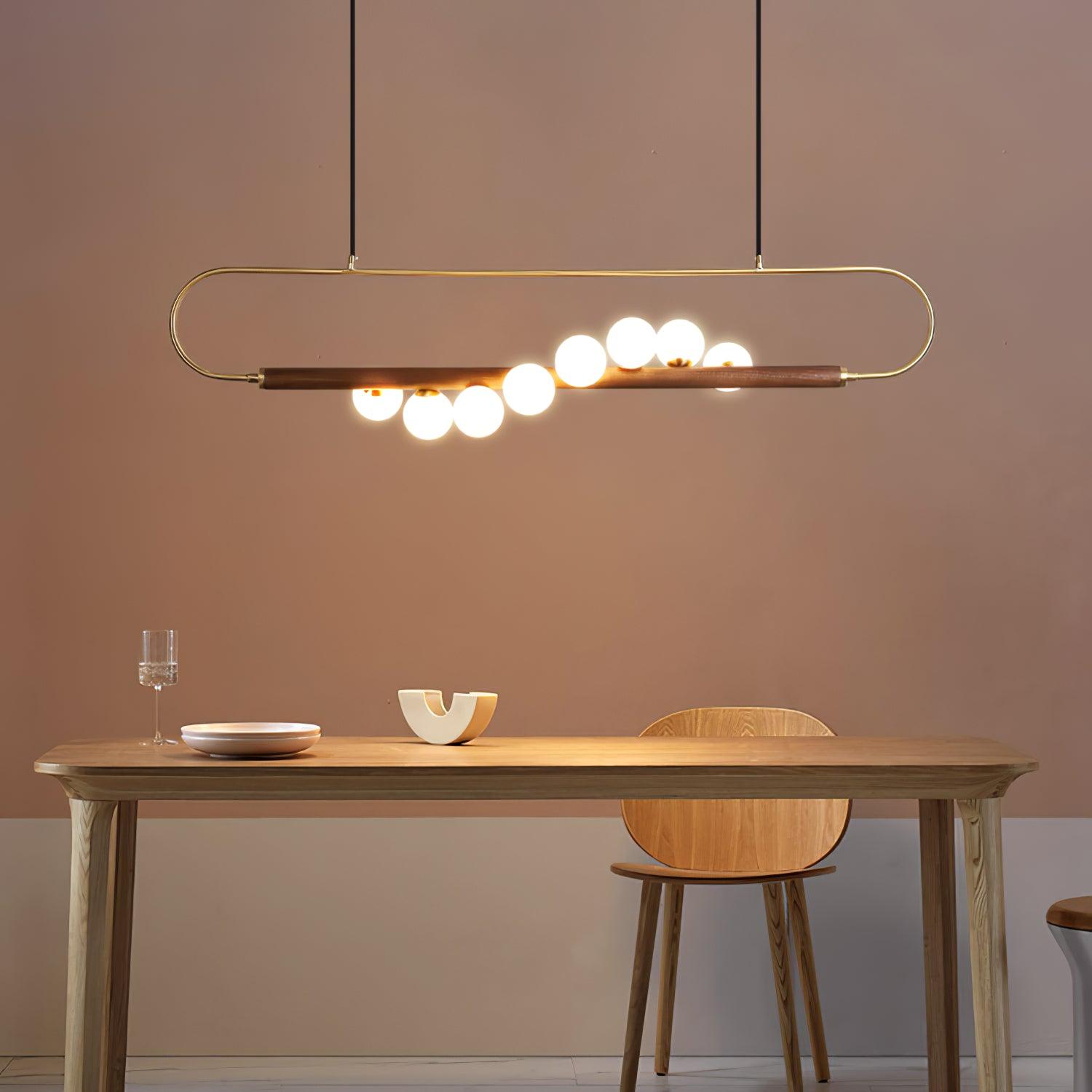 Ardin Chandelier Moderne en Noyer et Laiton - Neutralighting