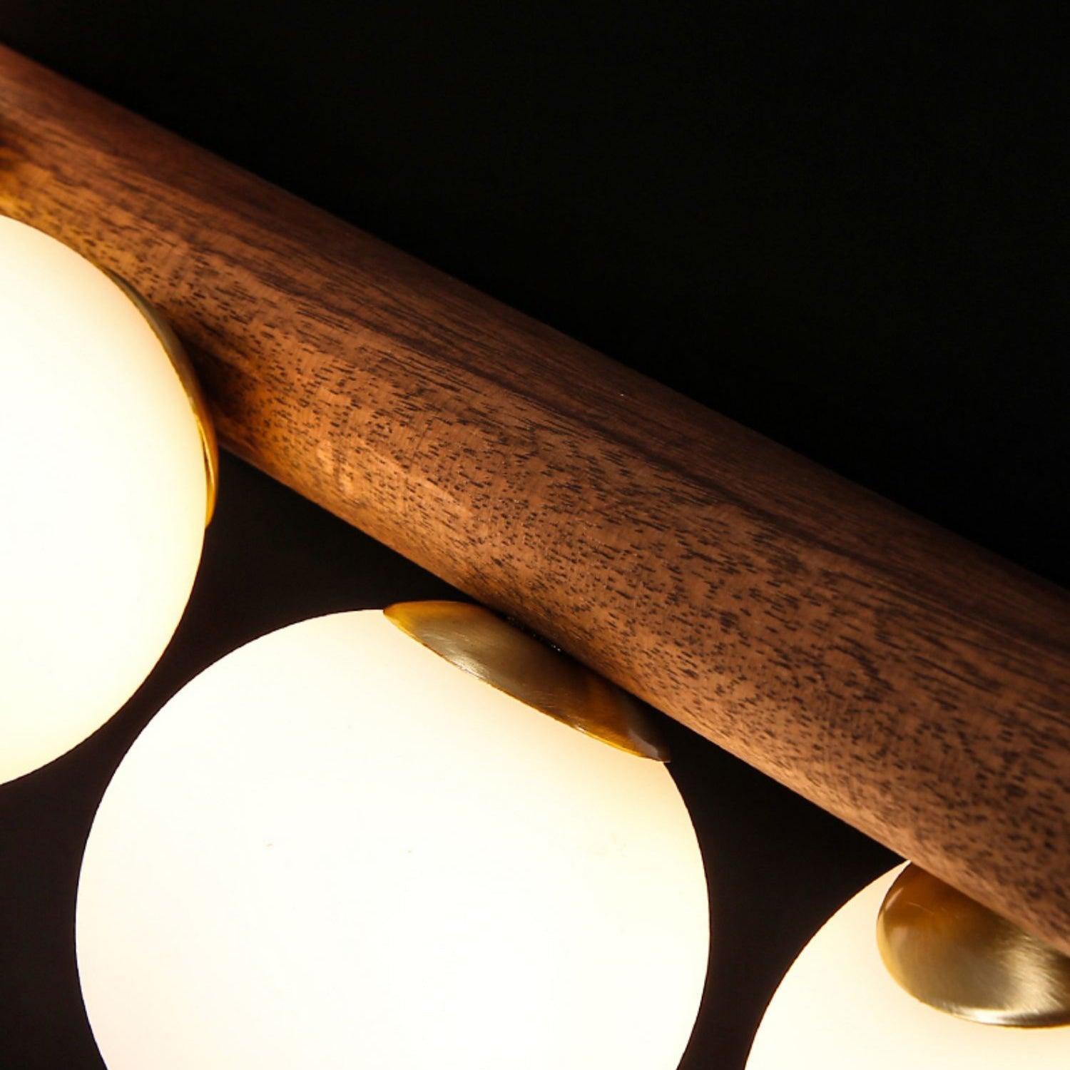 Ardin Chandelier Moderne en Noyer et Laiton - Neutralighting