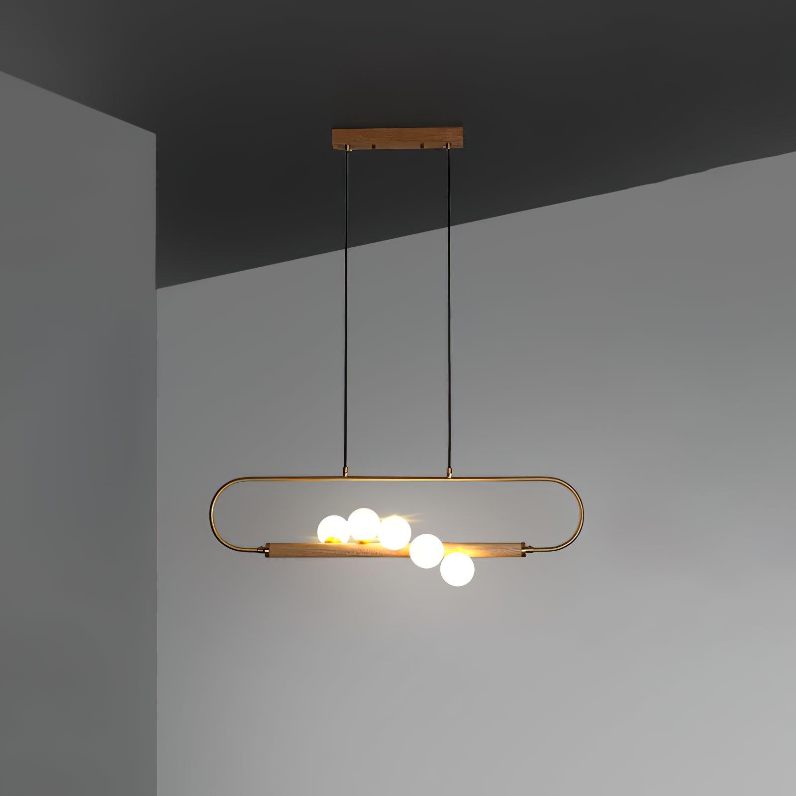 Ardin Chandelier Moderne en Noyer et Laiton - Neutralighting