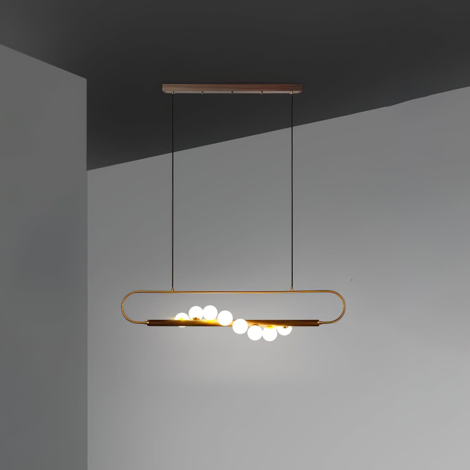 Ardin Chandelier Moderne en Noyer et Laiton - Neutralighting