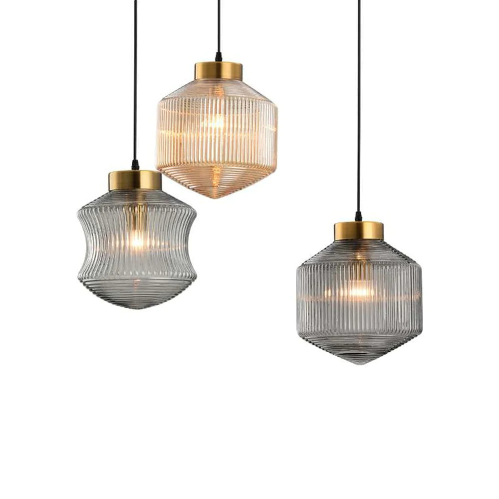 Valentina Suspension Luminaire Moderne LED Gris Fumé Verre Chambre - Neutralighting
