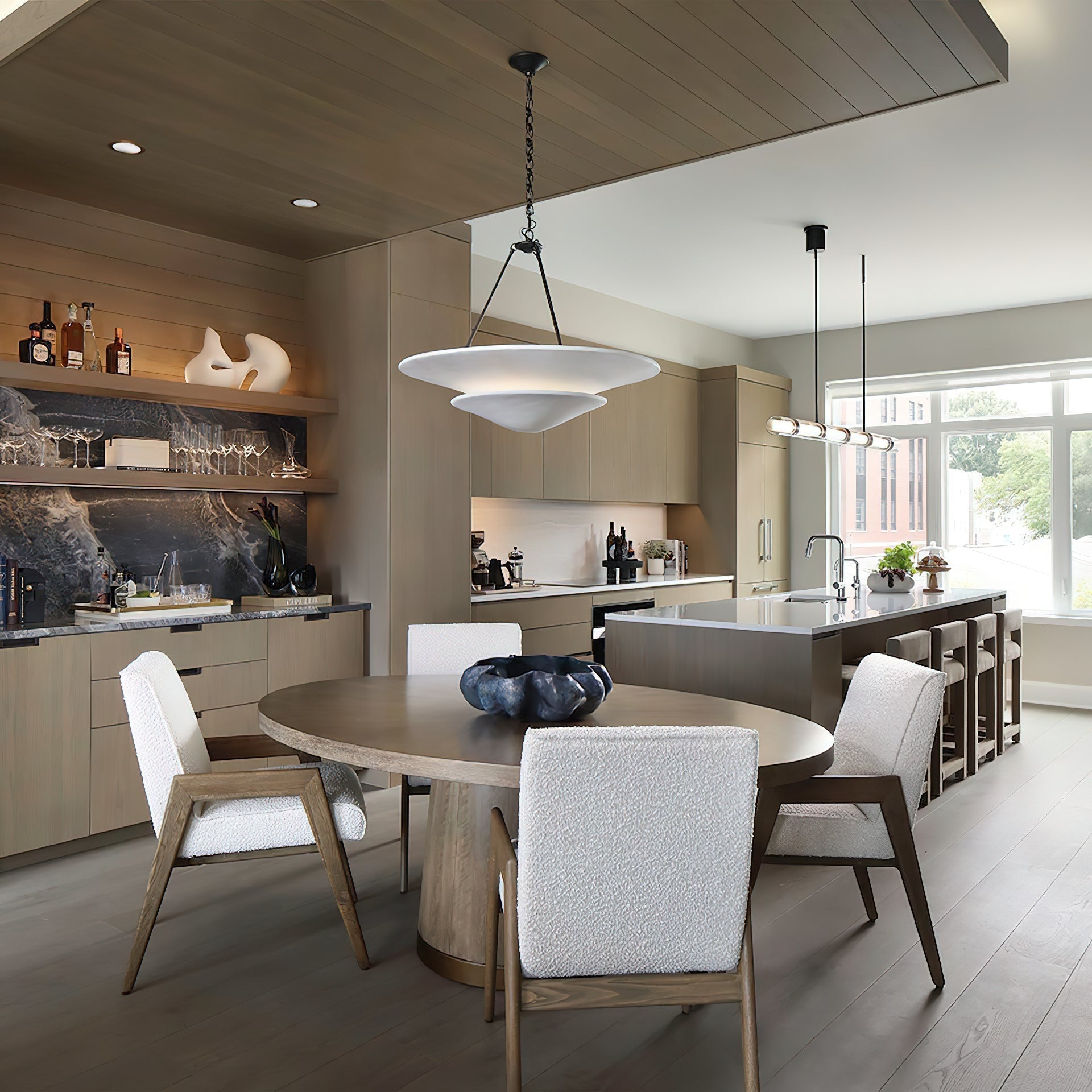Mollino Chandelier Gypsum Sculptural Suspended - Letslighting