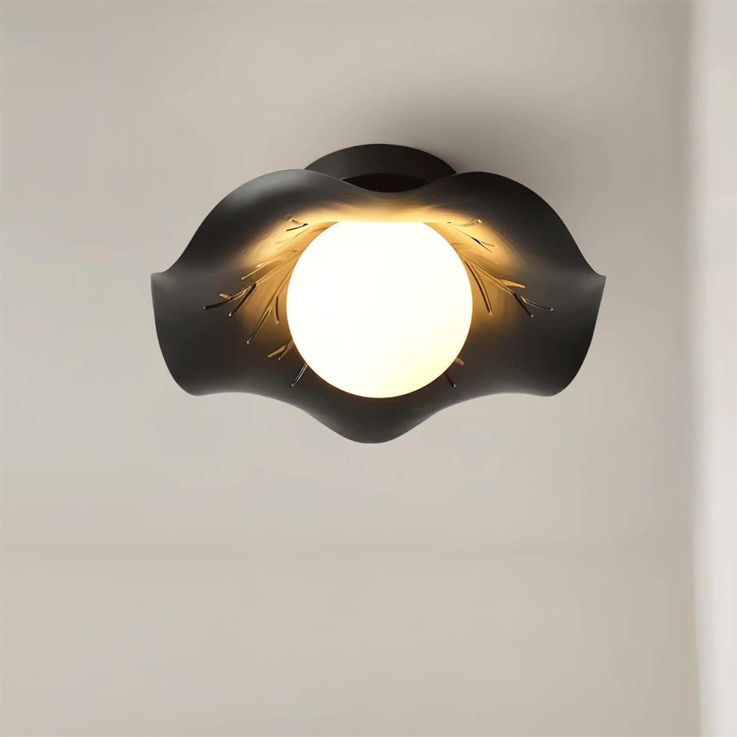 Monae Lumière de Plafond Pétale Globe Noir - Neutralighting