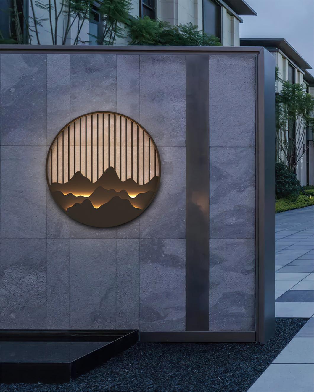 Mountain Wall Lamp Outdoor Circular Silhouette - Neutralighting