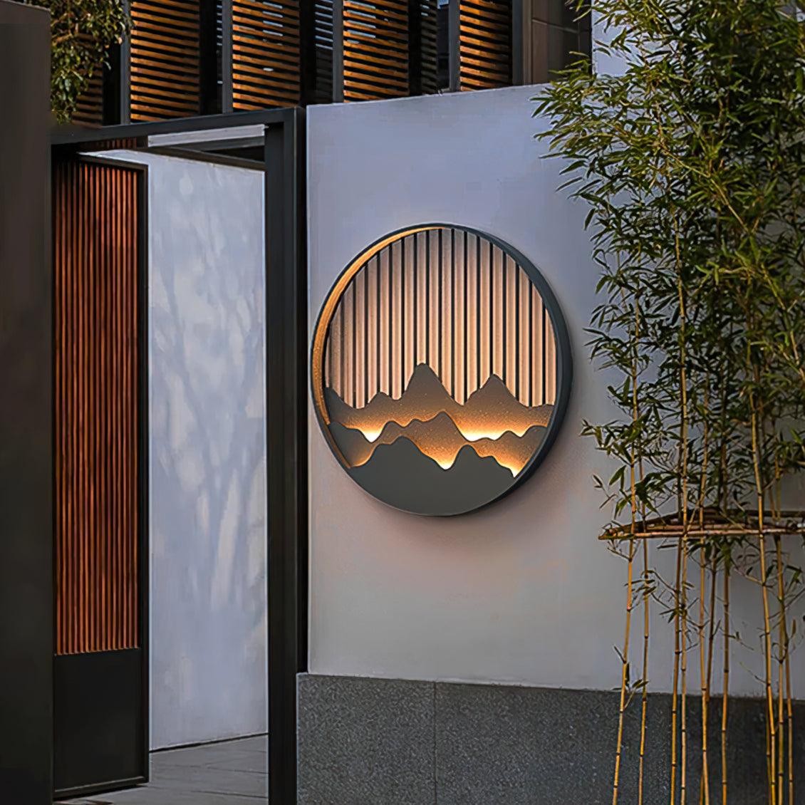 Mountain Wall Lamp Outdoor Circular Silhouette - Neutralighting