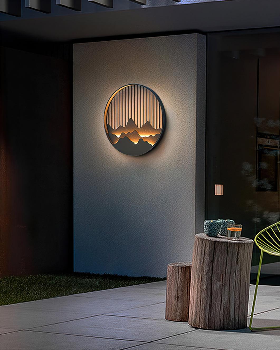 Mountain Wall Lamp Outdoor Circular Silhouette - Neutralighting