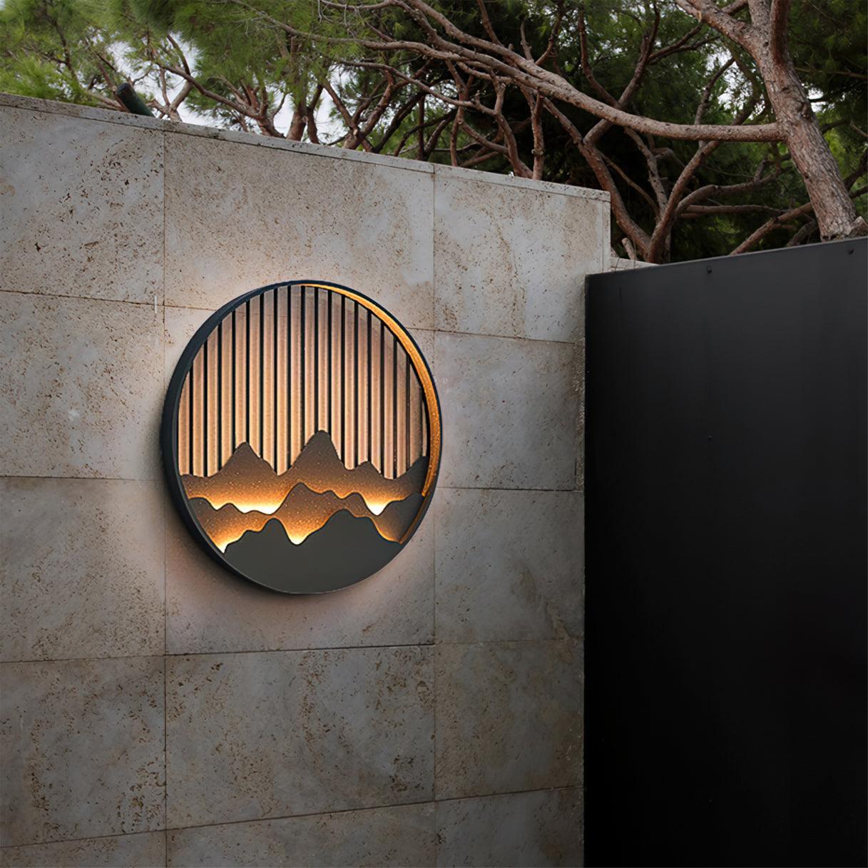 Mountain Wall Lamp Outdoor Circular Silhouette - Neutralighting