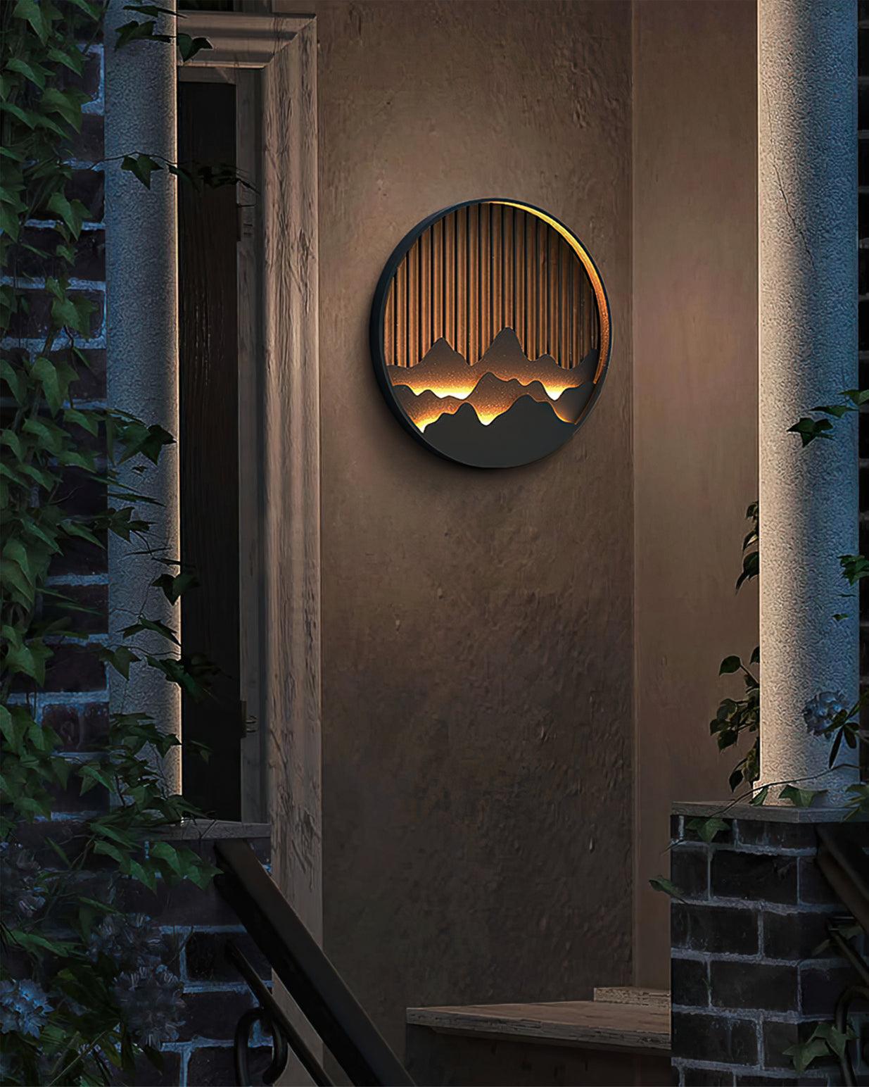 Mountain Wall Lamp Outdoor Circular Silhouette - Neutralighting