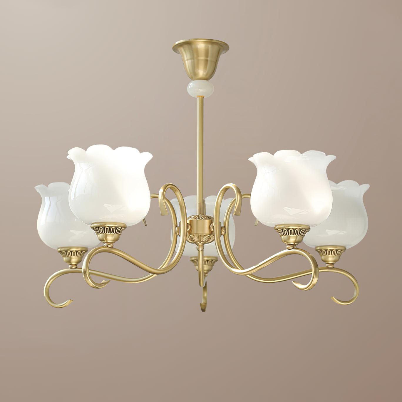 Mullan Lustre Laiton Résine Abat-jours Floraux Sculptural - Neutralighting