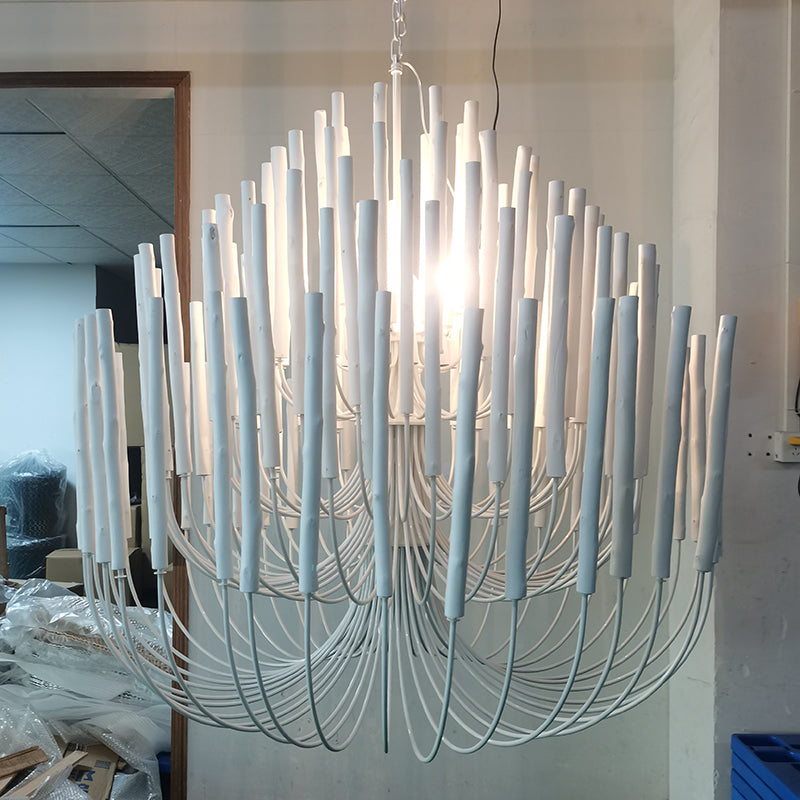 Ulshayra Postmodern Luxury Multi-Stick Wooden Metal Chandelier - Lamp Copper