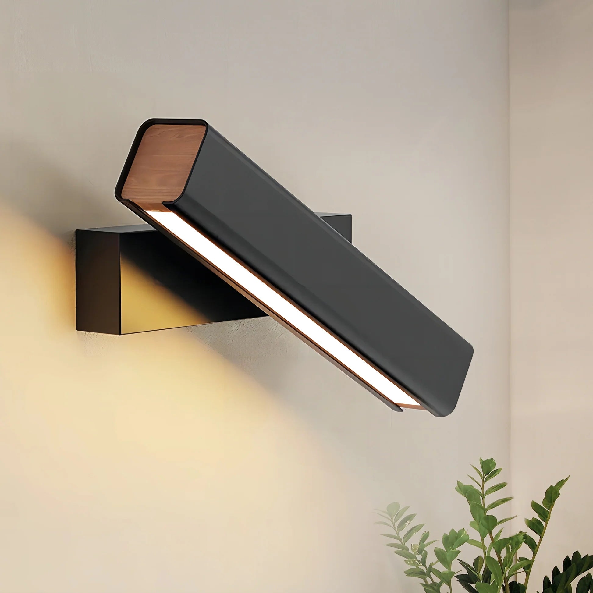 Olvynora Rotating Modern Minimalist Wooden Metal Wall Lamp - Lamp Copper