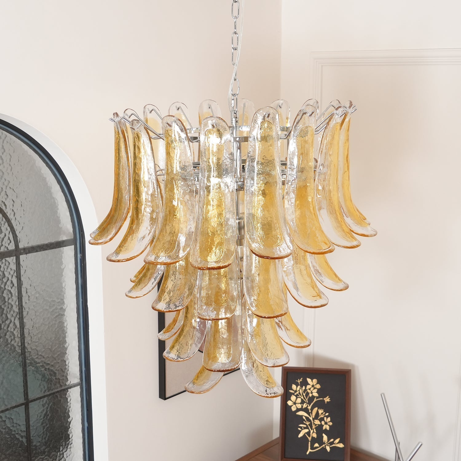 Orshaan Postmodern Luxury Metal Glass Chandelier - Lamp Copper