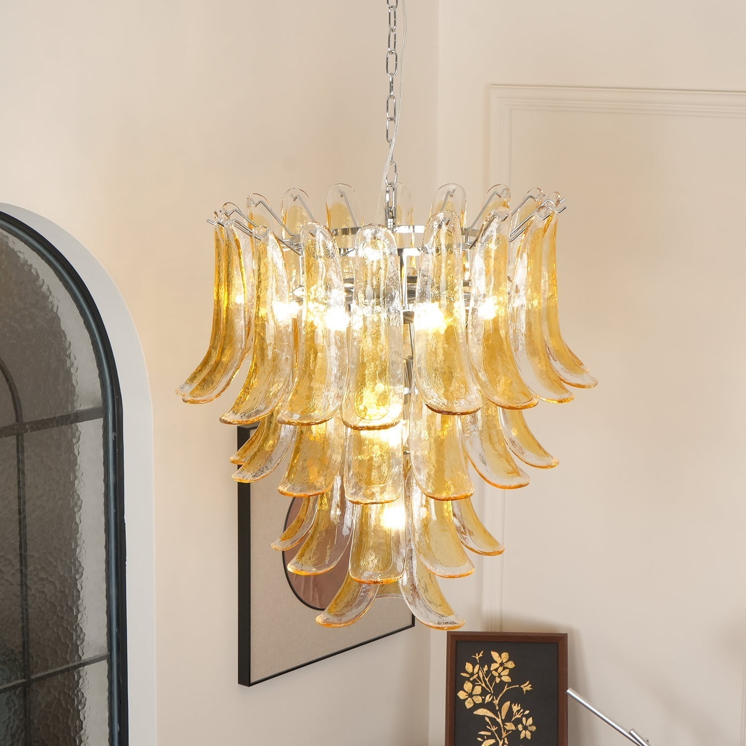 Orshaan Postmodern Luxury Metal Glass Chandelier - Lamp Copper