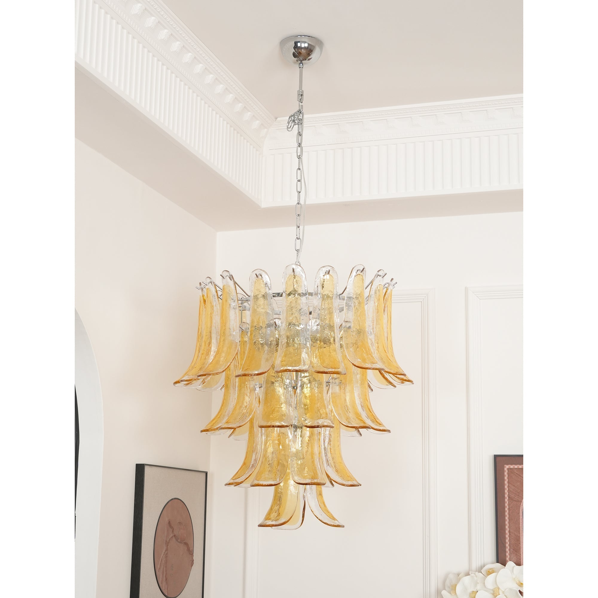 Orshaan Postmodern Luxury Metal Glass Chandelier - Lamp Copper